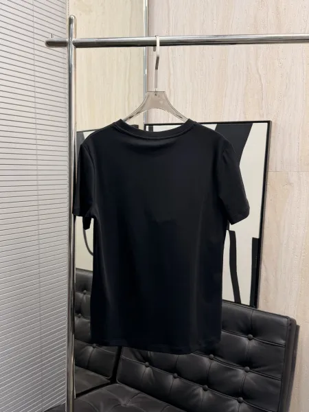 Saint Laurent Monogram Embroidered White T-Shirt - 7