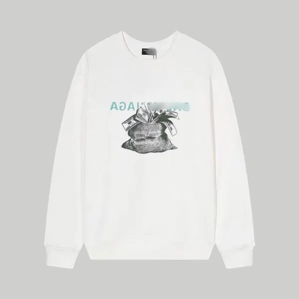 Balenciaga Money Bag Print Crewneck White Sweatshirt Hoodie - 1
