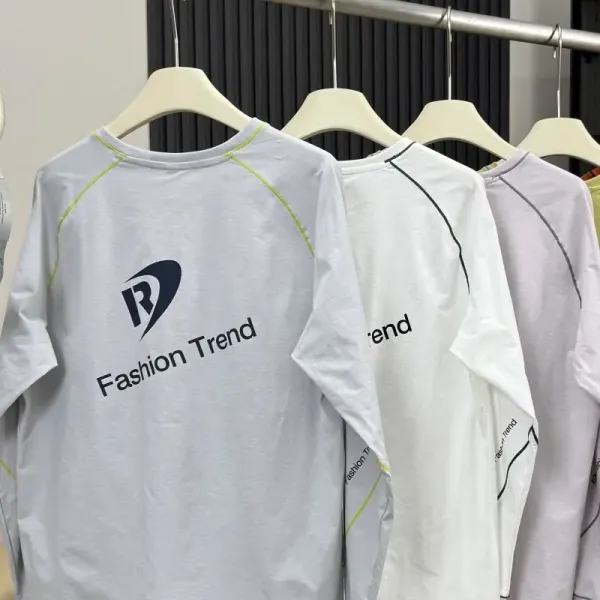 Design Fashion Trend Logo Long Sleeve T-Shirt Orange T-Shirts - 4