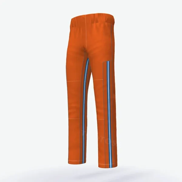 Design Track Pants Orange with Blue Stripe Detail - 1