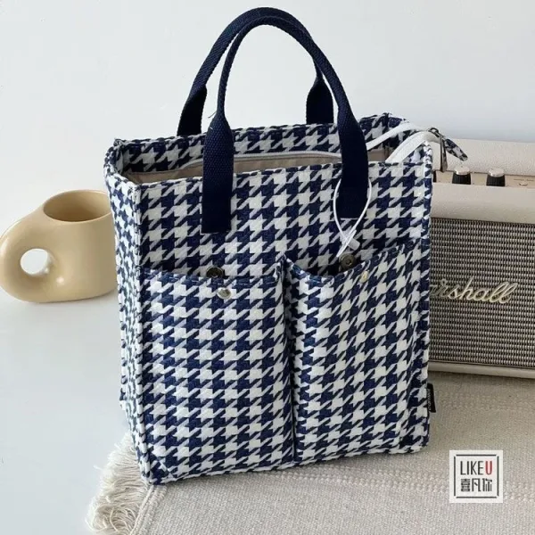 Design LIKEU Houndstooth Green Tote Bag - 34