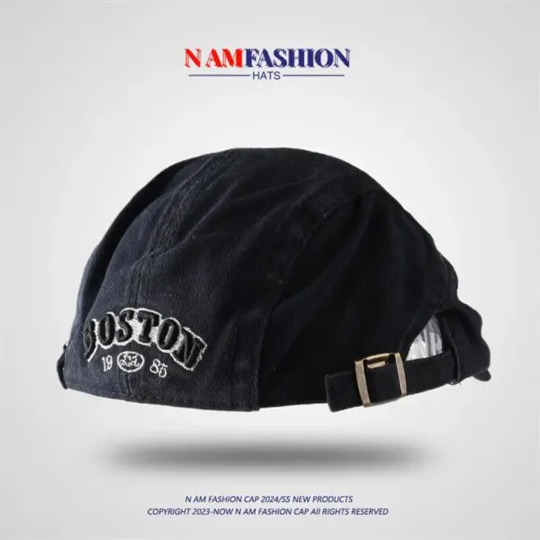 Design N AM Fashion Boston Corduroy Cap Brown Hats - 5