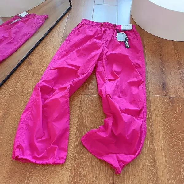 JNCO Wide-Leg Windbreaker Pants Pink - 31