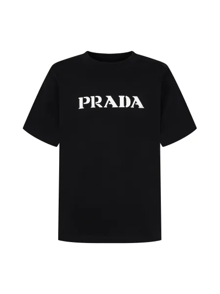 Prada Logo Print Black T-Shirt - 1