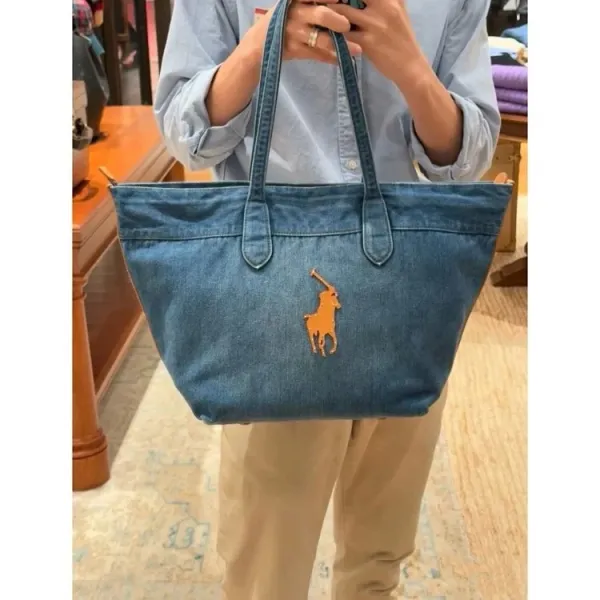 Polo Ralph Lauren Denim Tote Bag Blue - 7
