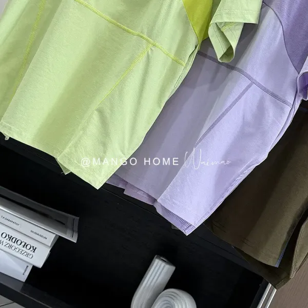 Design Color-Block Panel T-Shirt in Army Green and Blue - 13