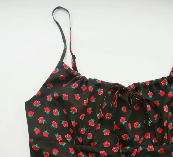 Design Polka Dot Spaghetti Strap Mini Dress Black - 71