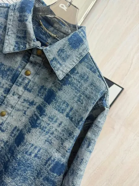 Louis Vuitton Monogram Denim Shirt Blue - 10