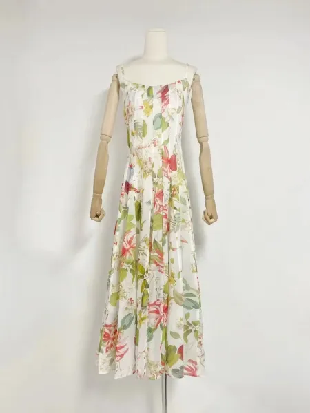 Chloé Floral Print Silk Chiffon Maxi Dress - 4