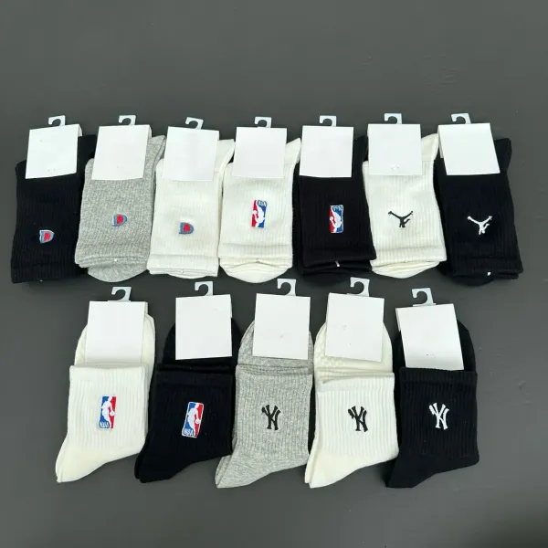 Design Ribbed Crew Socks Black - 12