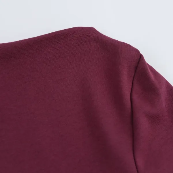 Design Ruffled Hem Long Sleeve Dress Red - 17