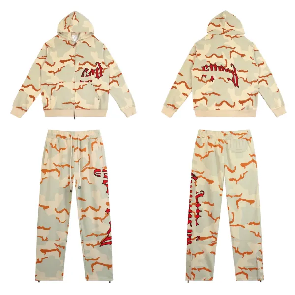 Godspeed Camo Print Zip-Up Hoodie and Sweatpants Set Multicolor - 1
