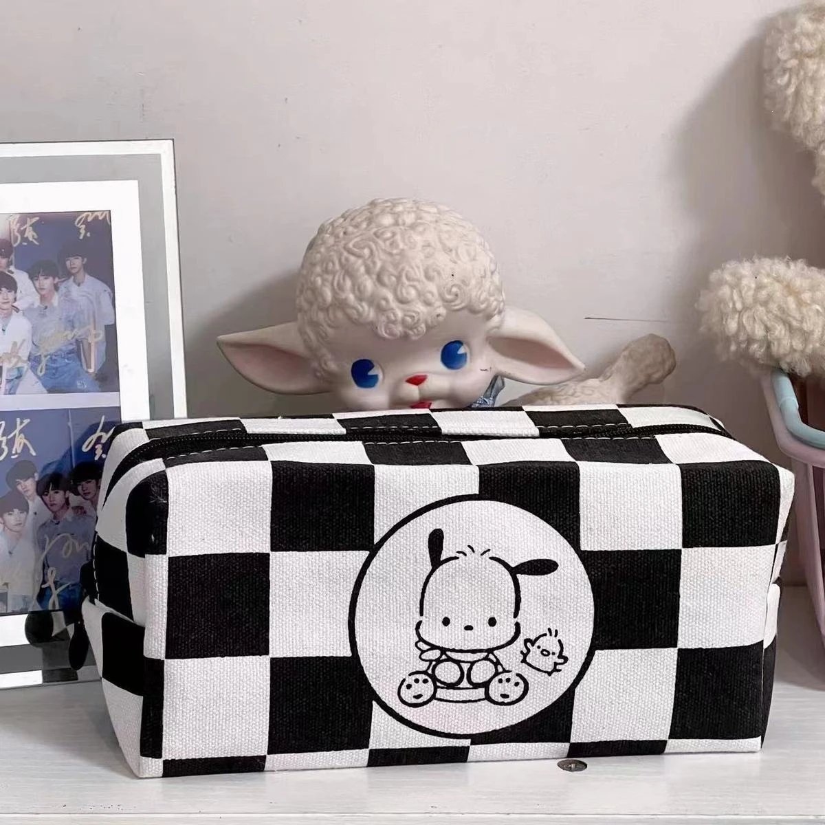 Sanrio Pompompurin Canvas Pouch Beige Bag Clutches - 21