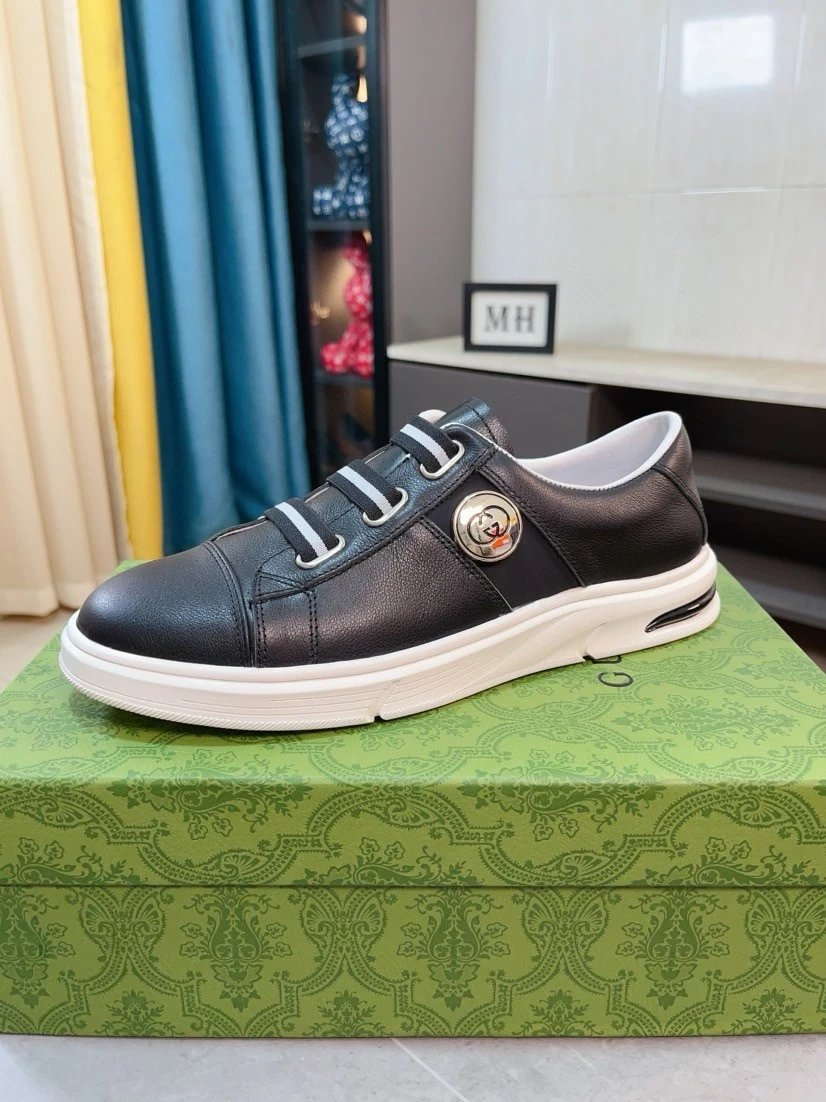 Design Slip-On Sneakers with Striped Elastic Bands and Metallic Logo White Sneakers - 5