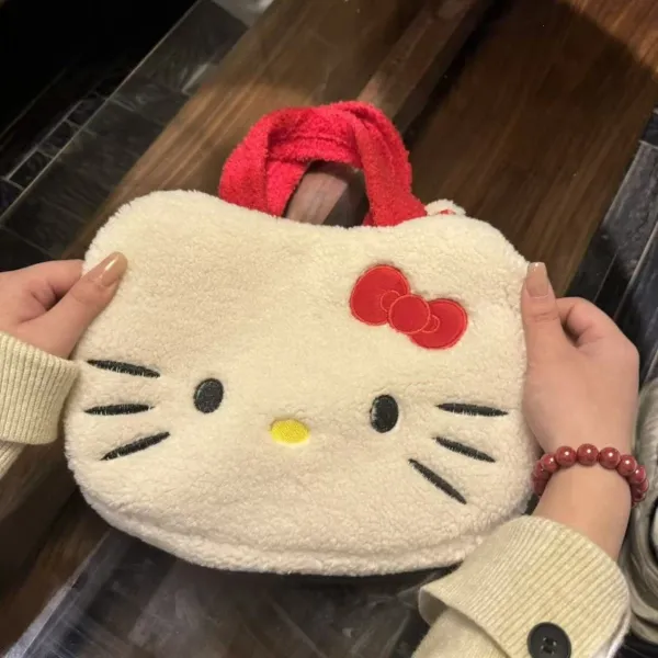 Hello Kitty Sherpa Mini Tote Bag Gray Handbags - 9