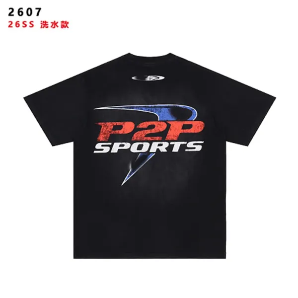 Design P2P Sports Graphic Print Black T-Shirt T-Shirts - 5