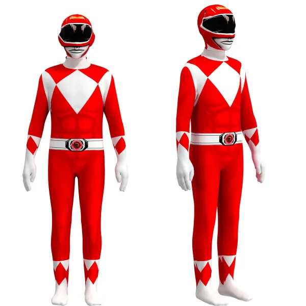Design Mighty Morphin Power Rangers Green Ranger Costume Full Body Suit Clothing - 5