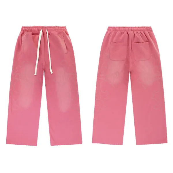 Design Embroidered Pink Hoodie and Sweatpants Set - 20