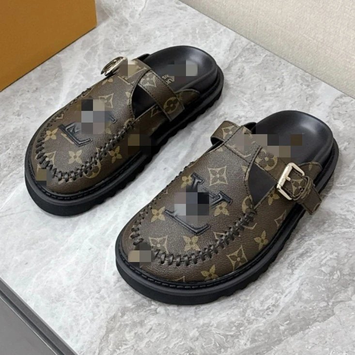 Louis Vuitton Monogram Mule Loafers Brown
