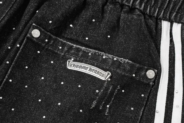 Chrome Hearts Cross Logo Denim Shorts Black - 15