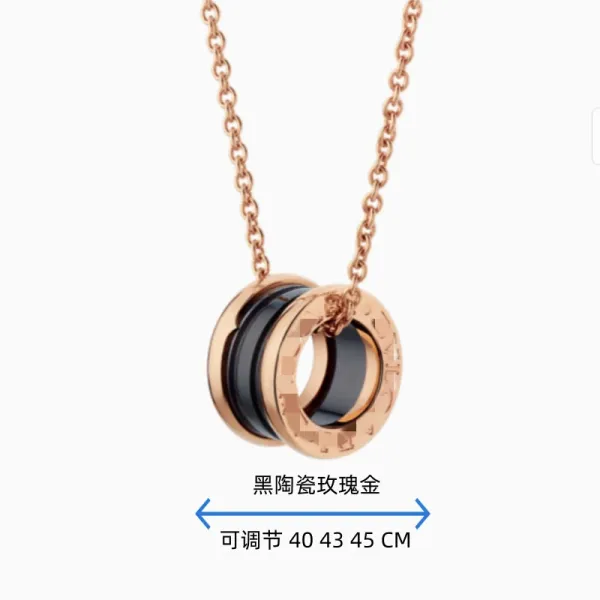 Design Bzero1-Inspired Black Ceramic and Silver Chain Necklace Jewelry - 22