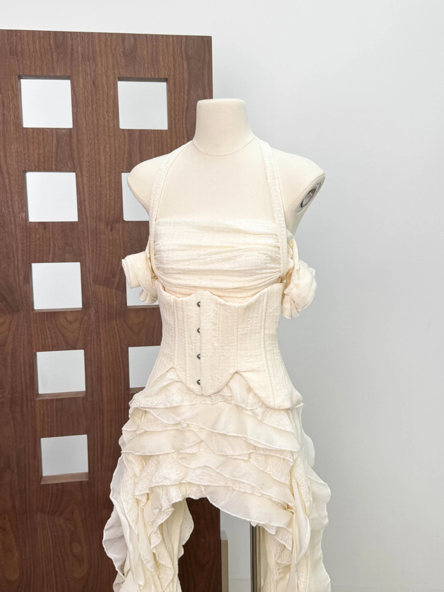 Design Ruffled Halter Corset Dress in Mint Green - 31