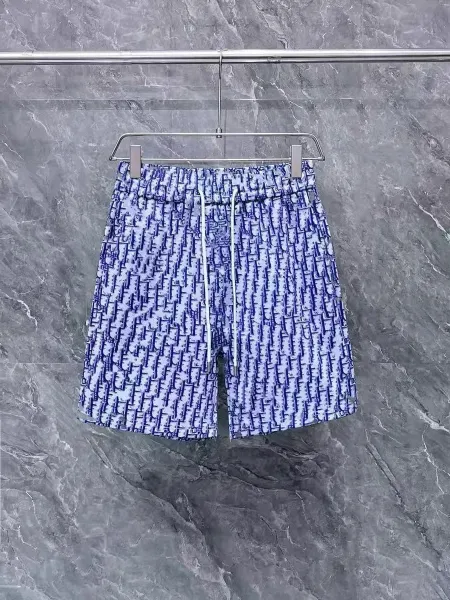 Dior Oblique Print Swim Shorts Blue Swimwear - 1