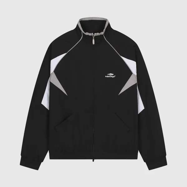 Balenciaga Striped Windbreaker Jacket White / Navy Outerwear - 8