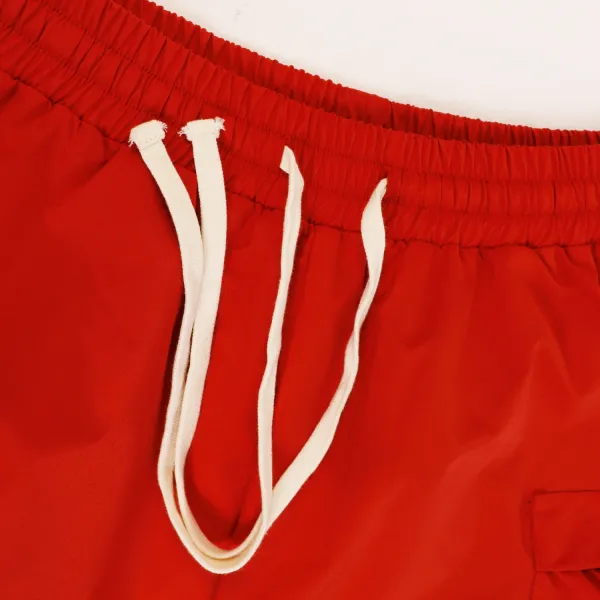Design Cargo Shorts Red with Patch and Snap Details - 4