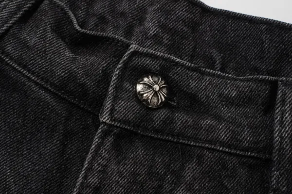 Chrome Hearts Cross Logo Denim Shorts Black - 45