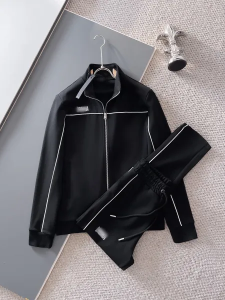 Amiri Track Suit Black with White Piping Tracksuit - 1