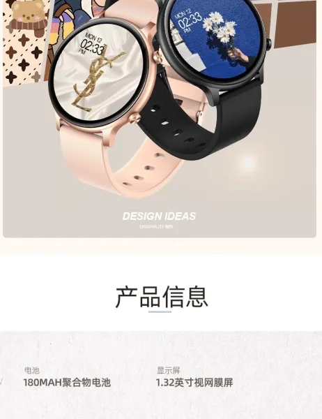 Design Smartwatch Rose Gold Mesh Band Multicolor Dial Smartwatch - 13
