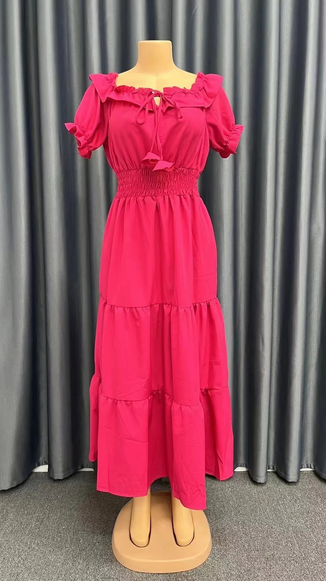 Design White Off-Shoulder Tiered Maxi Dress - 16