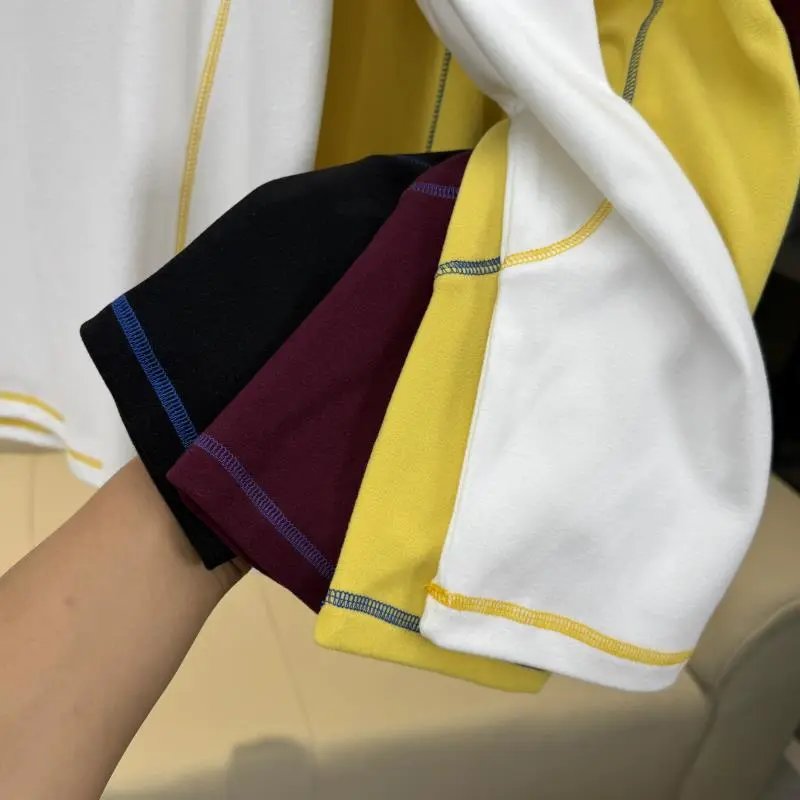 Alo Yoga Long Sleeve Base Layer White with Yellow Stitching - 4