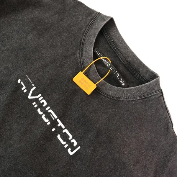 Design Rivington 123 Graphic Print Washed Black T-Shirt T-Shirts - 3