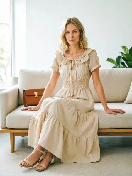 Design White Off-Shoulder Tiered Maxi Dress - 25