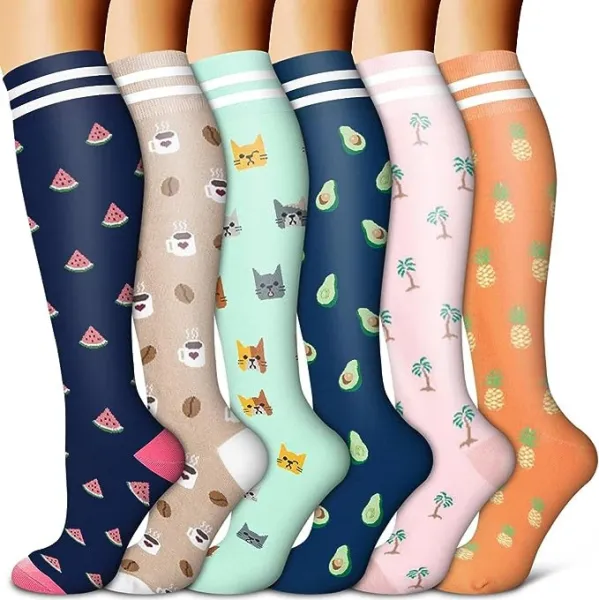 Design Cat-Themed Knee-High Socks Set Multicolor Socks - 23