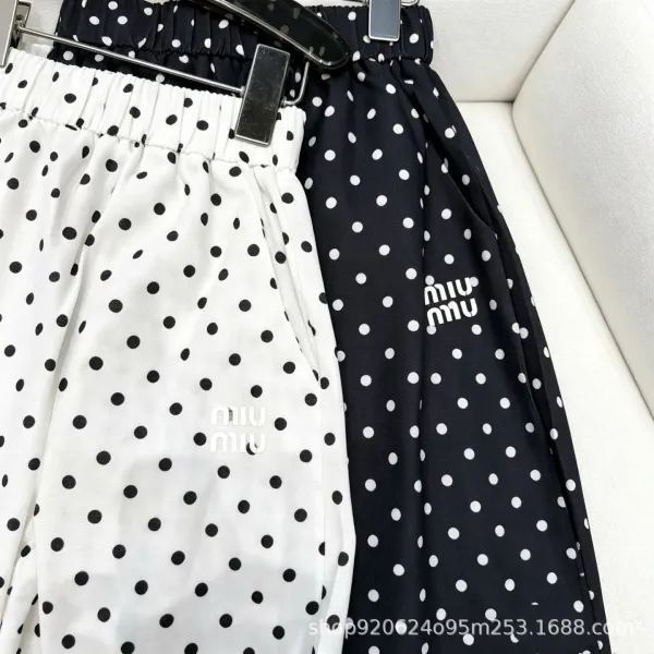 Design Polka Dot Wide-Leg Pants White - 6