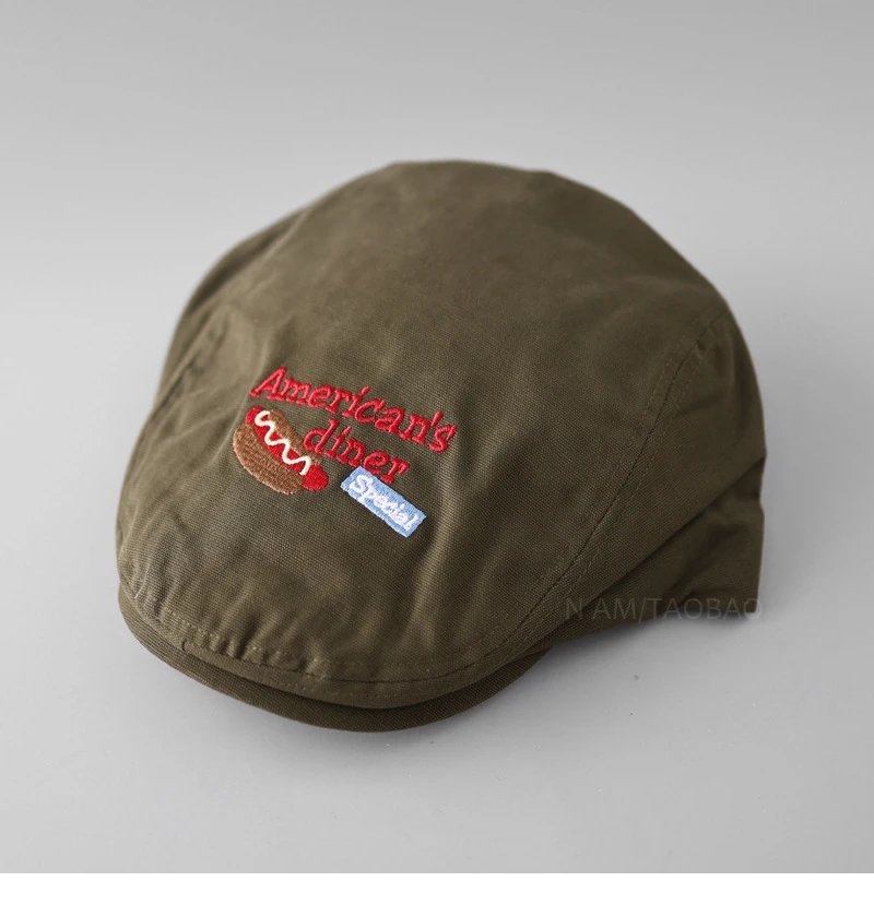 Design American's Diner Special Flat Cap Army Green Hat Hats