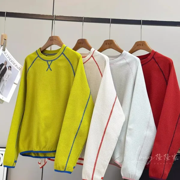 Design Waffle-Knit Base Layer Top Red - 4