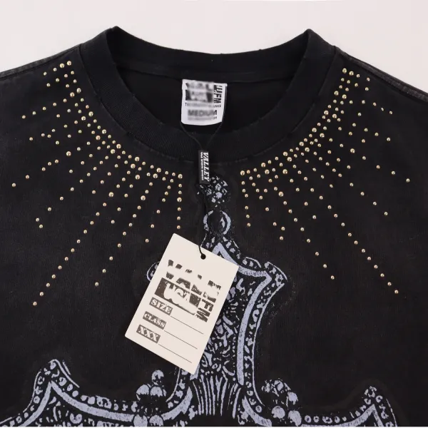 Chrome Hearts Triple Cross Embellished Black T-Shirt - 2