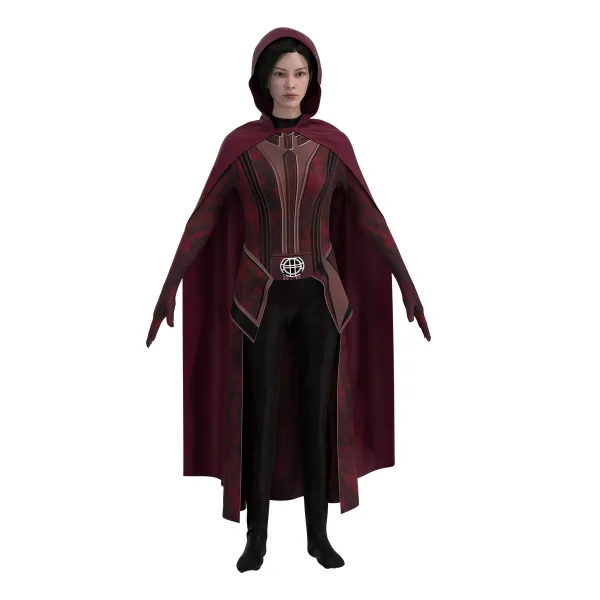 Design Scarlet Cloak Costume Burgundy Outerwear - 2