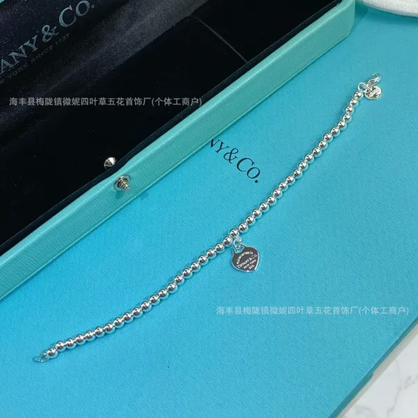 Tiffany & Co. Return to Tiffany Heart Charm Bracelet Silver Red Enamel Bracelet - 12