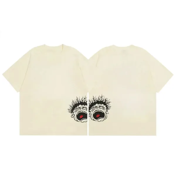 Design Graphic Hooded Face Print Black T-Shirt - 33