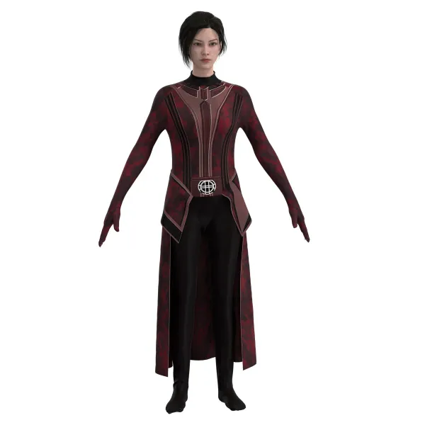 Design Scarlet Cloak Costume Burgundy Outerwear - 5