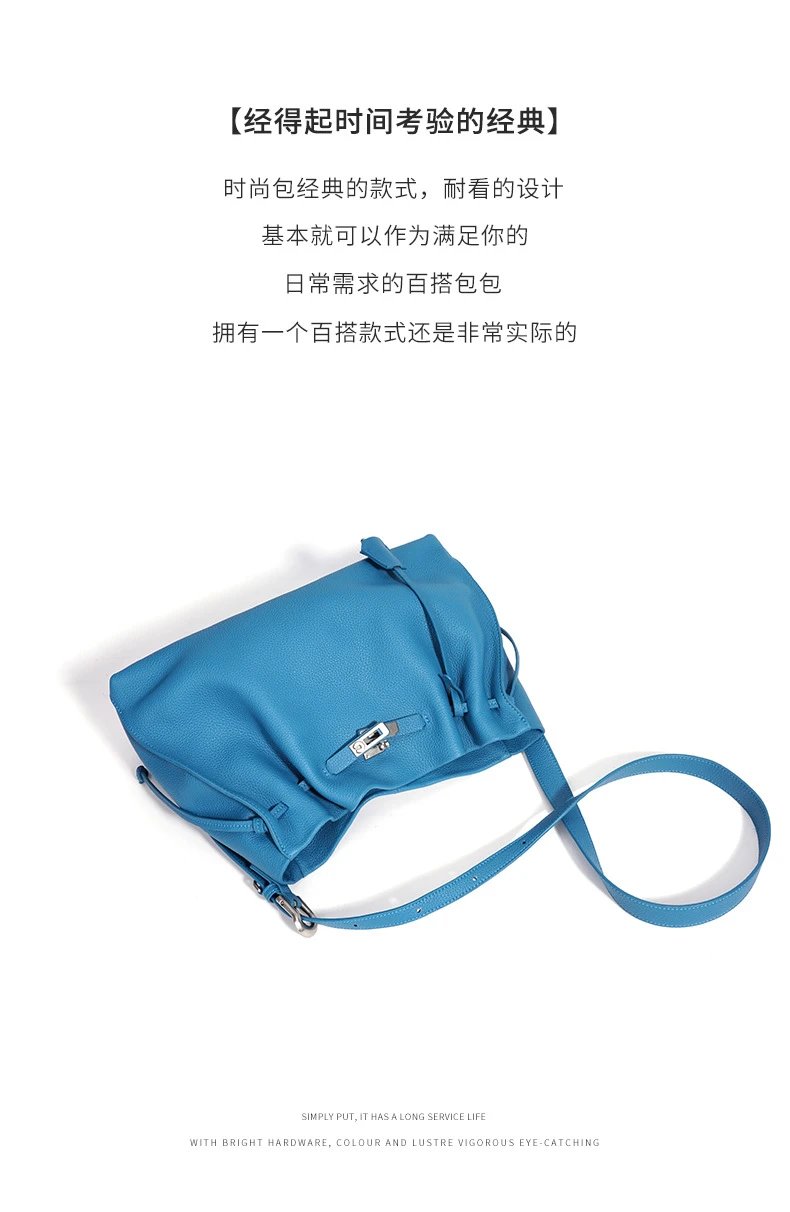 Hermès Picotin Lock Drawstring Bag Blue Togo Leather Shoulder Bag - 8