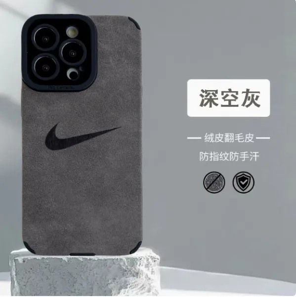 Nike Swoosh Velvet Case Deep Charcoal Phone Case - 15