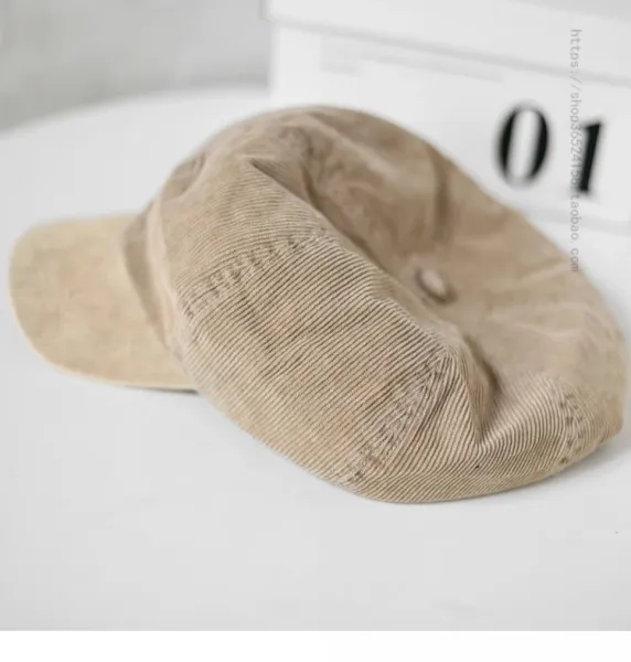 Design Corduroy Newsboy Cap Olive Green Hat - 3