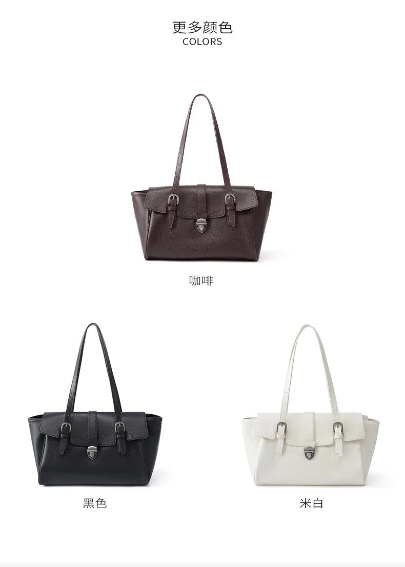 Design Structured Flap Closure White Handbag - 11