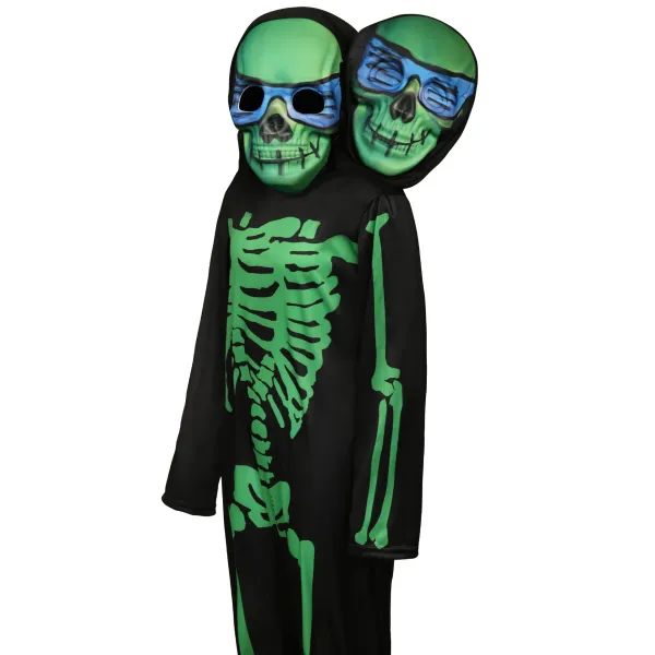 Design Two-Headed Skeleton Costume Black Clothing - 13